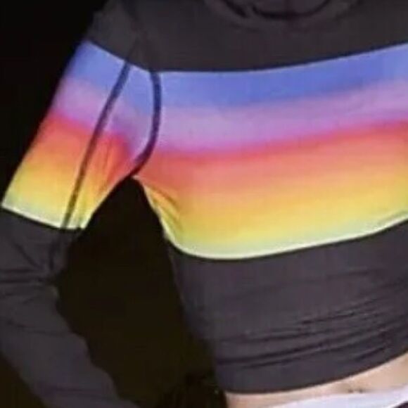 FREE PEOPLE MOVEMENT HUDDLE PRINTED HOODED LAYERING TOP WITH HIGH HOODED NECK - Picture 9 of 9